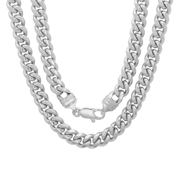 Sterling Essentials Gold Overlaid Silver 6.5 mm Men's Cuban Link Chain (22-24 inches)